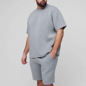 Nouvelle Collection 2026 – Ensemble Short et T-shirt Décontracté pour Homme en Coton Tricoté à Séchage Rapide avec Cordon de Serrage, Motif Uni - Product Image 1