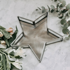 2025 plateau de rangement de service en métal doré de luxe plateau polyvalent en forme d'étoile élégant pour chauffe-plat et bougeoir - Product Image 3