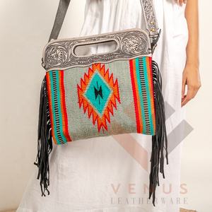 Bolso bohemio de lujo de cuero genuino para mujer, diseño Vintage personalizado con cremallera, bolso de moda de verano/primavera, superventas - Product Image 4