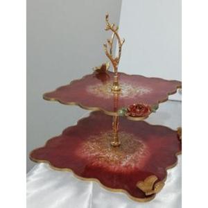 Elegant resin <b>cake</b> stand with modern artistic detailing great for luxury event decor <b>wedding</b> <b>cake</b> displays - Product Image 5