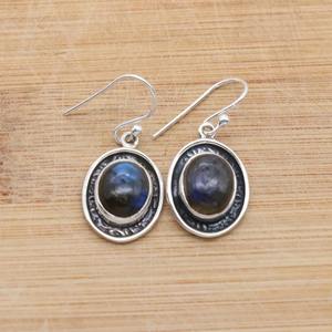 925 boucles d'oreilles classiques en argent massif bijoux pour femmes 925 en argent Sterling Labradorite pierres précieuses Style Boho boucles d'oreilles faites à la main cadeau - Product Image 2