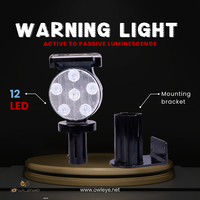 Feu de signalisation solaire OWLEYE SWLN12 12 LED, clignotant haute intensité, étanche IP66, certifié CE ISO9001, prismatique haute intensité