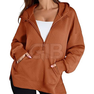 Sudaderas con media cremallera más vendidas, servicio OEM, 100% algodón, color liso, estilo casual, precio mayorista, material duradero - Product Image 6