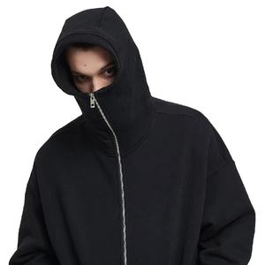 Sweat-shirts à capuche thermiques surdimensionnés en molleton français 100% coton personnalisés avec impression en mousse, fermeture éclair intégrale, unisexe - Product Image 1