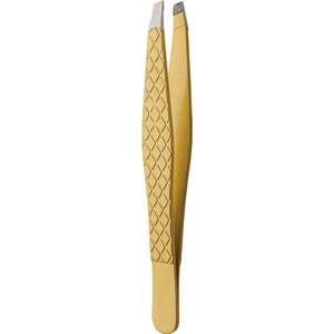 Juego de pinzas para recortar cejas de acero inoxidable con etiqueta privada personalizada de alta calidad, Punta inclinada rosa para depilación - Product Image 1