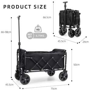 맞춤형 견고한 강철 휴대용 접이식 해변 캠핑 웨건 트롤리 야외 카트 - Product Image 6