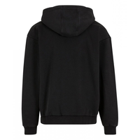 Sudadera con capucha y cremallera para hombre, OEM, 100% de alta calidad, gruesa, 180g, estilo vintage, lavada, negra, teñida, impermeable, para invierno, con logo personalizado, estilo urbano.