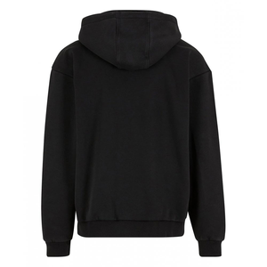 เสื้อฮู้ดซิปผู้ชาย OEM คุณภาพสูง 100% หนา 180 กรัม สีดำวินเทจ ล้างสีเรียบ กันน้ำ สำหรับฤดูหนาว สกรีนโลโก้ได้ตามสั่ง สไตล์สตรีทแวร์ - Product Image 3