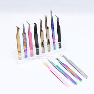 Pinzas para pestañas de acero inoxidable japonesas, recubierta de papel con icono punta de fibra de corazón para extensiones de pestañas, novedad - Product Image 4