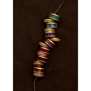 Pendentif Milestone en or rose avec pierre de naissance taille baguette, fait main, motif goutte d'eau taille émeraude, plaqué rhodium avec citrine, fabriqué en Inde - Product Image 6