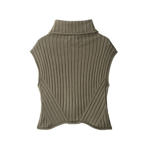 ZATRHMBM Vêtements pour femmes automne 2025 Nouvelle mode Gilet en tricot à col montant Rétro décontracté Sans manches Polyvalent Gilet pour femmes - Product Image 2