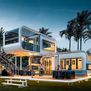 Good thermal insulation performance Prefab House containers house capsule big space capsule house apple cabin home for sale