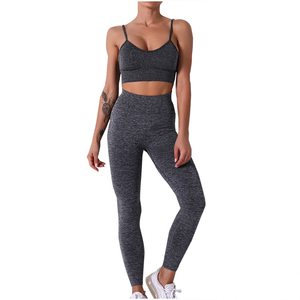 Ensemble de yoga pour femmes en 3 pièces solide, léger, de haute qualité, en élasthanne et nylon, taille élastique, vêtements de sport actifs, ensembles de yoga très vendus - Product Image 1