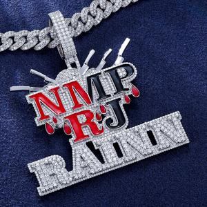 สร้อยคอจี้เพชรโมอิสซาไนต์ทรงตัวอักษร 3 มิติ แบบฮิปฮอปสุดหรู ทำจากเงินแท้ 925 ชุบโรเดียม ประดับเพชร VVS ระดับพรีเมียม - Product Image 1