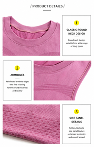 Débardeur de sport sans couture pour femme, design personnalisé, respirant, extensible dans les 4 sens, idéal pour le yoga, le fitness et la gym - Product Image 2