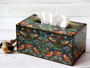 Portapañuelos de Madera Cuadrado Tradebyd, Esmaltado, Impreso, Ecológico, Premium, Hecho a Mano, para Decoración de Mesa - Product Image 2