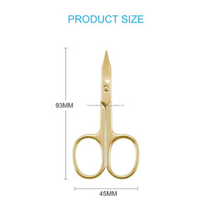 Best Price Titanium Gold Curved Blade Sharp Tip Stainless Steel Cuticle & Nail Arrow Point Scissors Private Label Custom - Product Image 5