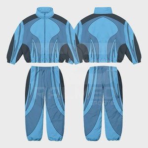 เซ็ตเสื้อแจ็กเก็ตและกางเกง2ชิ้นมีซิปชุดวอร์มผ้าไนล่อน100% โอเวอร์ไซส์สำหรับทุกเพศ - Product Image 6