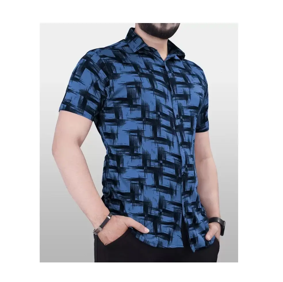 Wholesale High Quality Mens Lycra- Shirt for Casual Wear Use for Export Selling with Custom Service Available