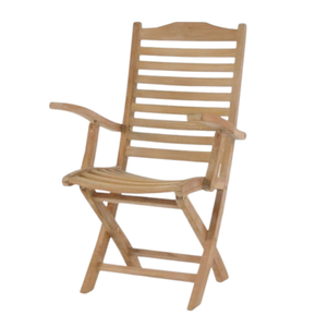 เก้าอี้พับมีที่วางแขน ทำจากไม้สักที่เป็นมิตรกับสิ่งแวดล้อม สไตล์โมเดิร์น สำหรับหนึ่งที่นั่ง ทนทาน - Product Image 1