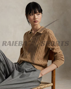 Pull décontracté d'hiver pour femme, de très haute qualité, à boutons sur le devant, col personnalisé, 100% laine, anti-boulochage, respirant - Product Image 3