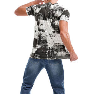 Meilleur prix bas quantité minimale de commande hommes solide tricoté 100% coton à manches courtes écologique respirant t-shirts imprimés - Product Image 5