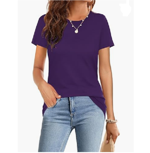 T-shirts surdimensionnés pour femmes grande taille avec fente été à manches courtes col rond hauts tunique décontractée Blouse - Product Image 1