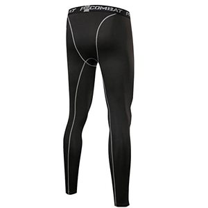 Pantalones atléticos de compresión personalizados OEM para hombre, mallas ajustadas, pantalones de capa base para correr, entrenamiento, deportes, Yoga, cintura personalizable - Product Image 1