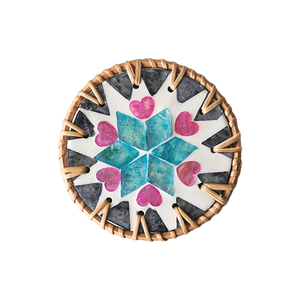 High Quality Modern Mother of Pearl Inlay Rattan <b>Coasters</b> for <b>Drinks</b> Handmade by Vietnamese Artisans Wholesalers - Product Image 1