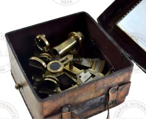 Sextant antique en laiton nautique fait à la main 5 pouces Kelvin & Hughes Londres 1917 avec boîte en cuir Sextant pour marins et géomètres - Product Image 3