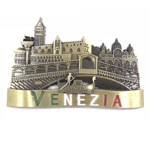 Individuelles Metall Reise Souvenir Geschenk Gondelboot Venedig Italien Venezia Souvenir Kühlschrank Magnet