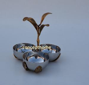 Bol à fruits et chocolat en métal avec support design, idéal pour les petits-déjeuners en famille et les dîners élégants - Product Image 4