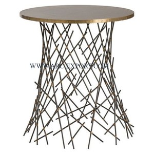 Caligrafía islámica Metal chapado en oro Base tendencia diseño hecho a mano negro vidrio superior Hogar y sala de estar decoración consola Mesa - Product Image 3