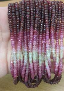 ลูกปัดรูปทรงรอนเดลล์เหลี่ยมเพชรพลอยสีรูบี้ไล่เฉด 16 นิ้ว สำหรับทำเครื่องประดับส่วนบุคคล ของขวัญแฮนด์เมด พร้อมใบรับรองการประเมินจากบุคคลที่สาม ลูกปัดแบบหลวม รุ่น - Product Image 4