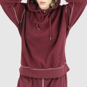 Sudadera con capucha de gran tamaño de algodón de 440gsm de alta calidad para mujer, apliques holgados informales de invierno, costuras en contraste en relieve transpirables - Product Image 2