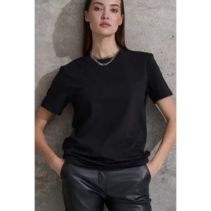 Blusa Básica Unisex de Manga Corta y Cuello Redondo en Viscosa, 34557 - Negro - Product Image 2