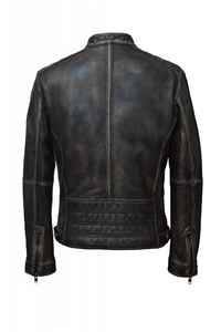 Chaqueta larga de invierno para hombre de High Street Europea americana desgastada con cuello levantado y cierre de cremallera con logotipo frontal teñido liso - Product Image 6