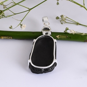 Colgante de piedra de moldavita de piedras naturales, colgante de Plata de Ley 925 de oro amarillo, joyería hecha a mano, regalo para ella, joyería al por mayor - Product Image 3