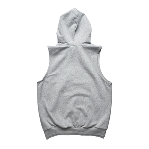 Sudadera con capucha de entrenamiento de gimnasio personalizada para mujer Sudadera de algodón con lavado ácido con diseño sin mangas y decoración de insignias - Product Image 3