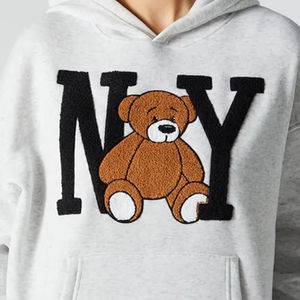 100% coton personnalisé couleur Streetwear femmes à capuche concevoir votre propre Chenille broderie sweat Logo avant pour l'hiver automne - Product Image 2