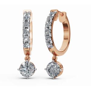 ต่างหูห่วงเพชรทรงกลมเรืองแสงของจักรวาล9 KT 14 KT 18 KT เครื่องประดับปลูกในห้องปฏิบัติการทองคำขายส่ง B2B - Product Image 1