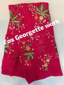 High Quality <b>100</b>% <b>Viscose</b> Fox Georgette Embroidery <b>Fabric</b> for Girls for Fancy Dress & Lehenga - Product Image 4