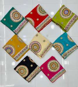 Pure Viscose Gaji Silk Dupatta Longueur de 2.50 mètres, douceur de qualité supérieure et brillance élégante avec des détails complexes, disponible - Product Image 3