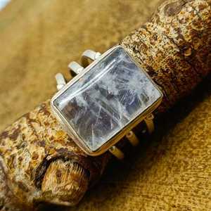 Bagues fines de haute qualité avec pierre de lune arc-en-ciel dernière conception à la mode Cabochon Rectangle forme pour bijoux de mariage - Product Image 4