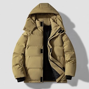 Chaqueta de Invierno Acolchada de Alta Calidad para Hombre, con Capucha, Cuello Alto, Color Sólido Personalizado, a la Moda - Product Image 4