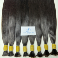 Venta al por mayor de mechones de cabello humano 100% trenzado liso sintético resistente al calor extensiones de cabello a granel cabello trenzado liso de hueso sedoso