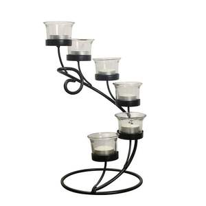 Candelabro de metal dorado en espiral de 6 niveles, centro de mesa de lujo para bodas, soporte decorativo para mesa, exhibiciones de interiores para sala de estar - Product Image 3