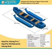 Bateau multifonctionnel JukungPro fabriqué en polyéthylène (PE) de qualité supérieure, adapté à la culture des algues