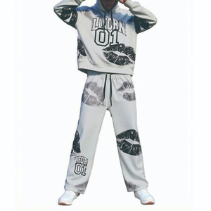 Chándal de Hombre de Alta Calidad, Estilo Informal, con Estampado Gráfico de Letras y Estrellas, Color Sólido, Bolsillo Canguro, Capucha con Cordón, Lavado Ácido - Product Image 4