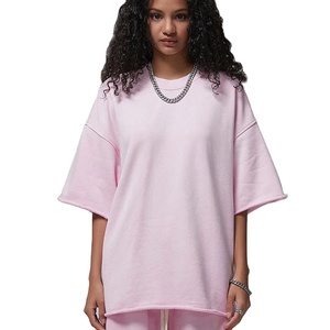 OEM Premium Quality Wholesale Printing Blank Acid Wash Blank <b>T</b> shirt Vintage Style Heavyweight Cotton Oversized Women's - Product Image 1